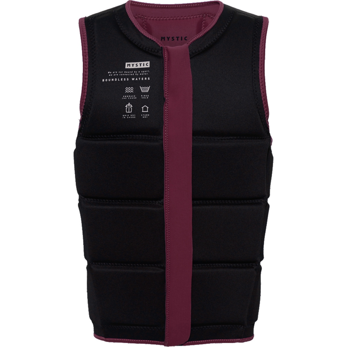 2026 Mystic Mens Star Front Zip Colete Wake Impact 35005.240245 - Oxblood Red